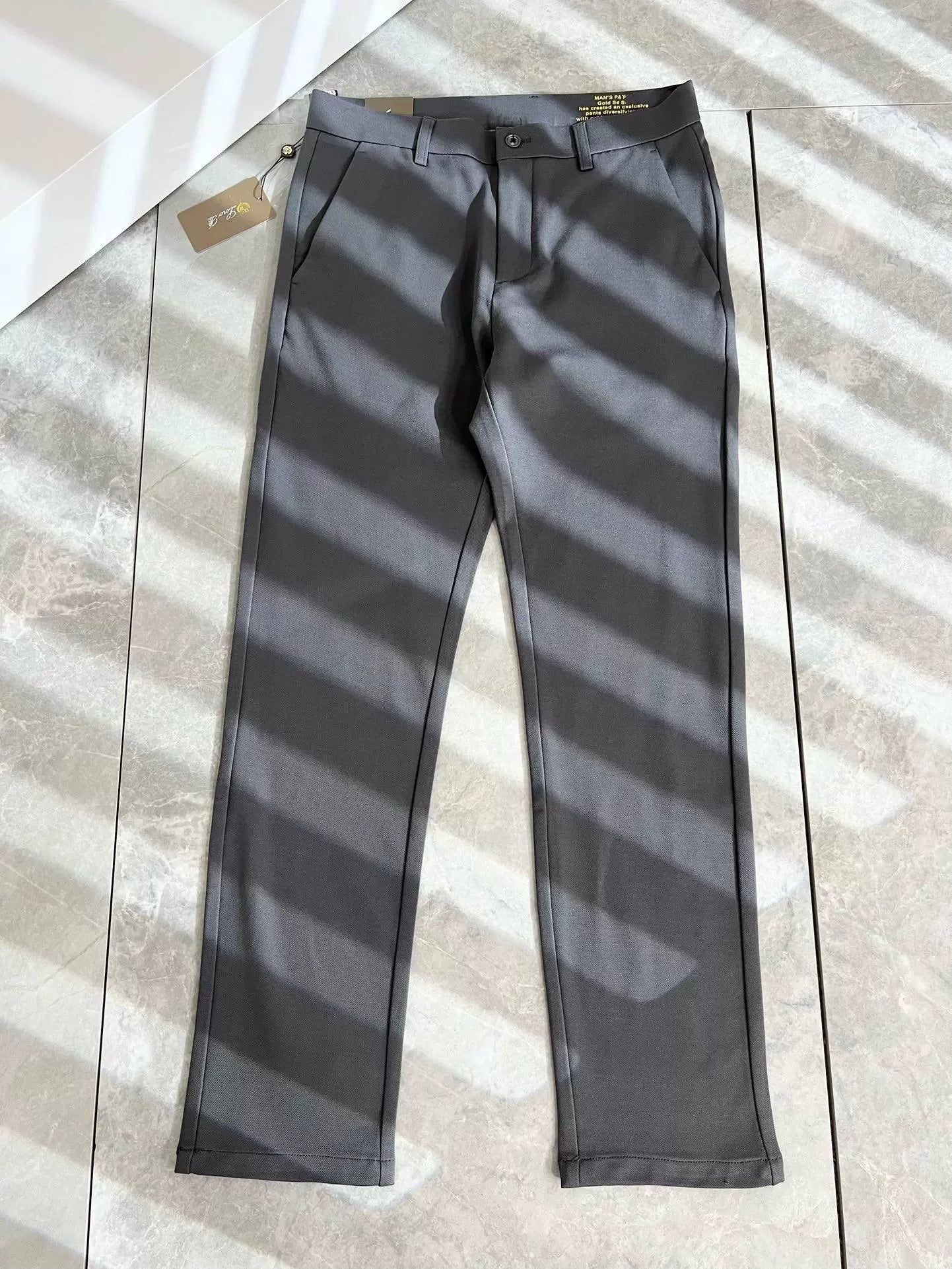 LP Italian Versatile Comfortable Cotton Straight Pants Men's Solid Color Casual Pants