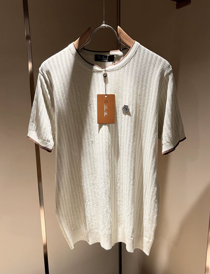 LP Italy 25ss comfortable breathable knitted sweater men's casual short-sleeved T-shirt