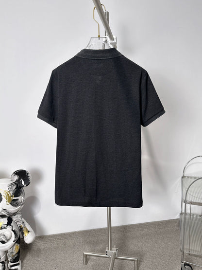 LP Italy 25ss business fashion comfortable men's casual V lapel polo shirt short sleeve