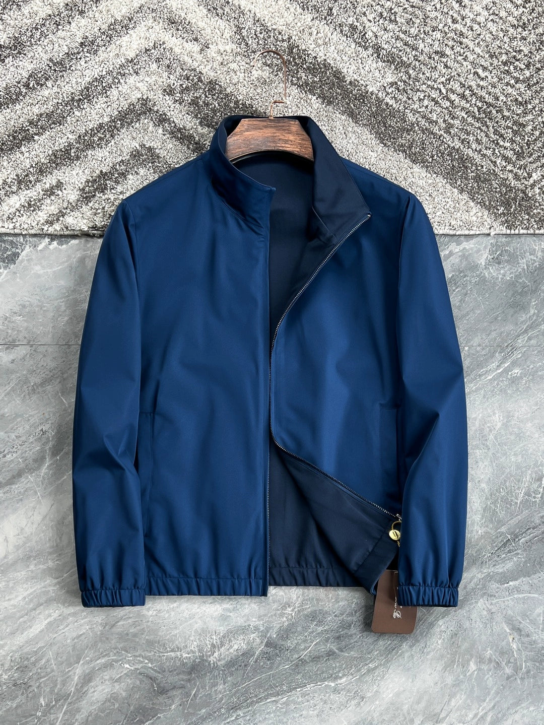 LP Italian Double-Sided Stand-Up Jacket Men's Windproof Casual Jacket