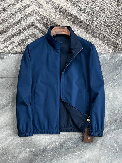 LP Italian Double-Sided Stand-Up Jacket Men's Windproof Casual Jacket