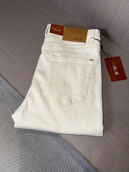 LP Italy 25ss simple solid color straight trousers men's micro-elastic comfortable casual jeans