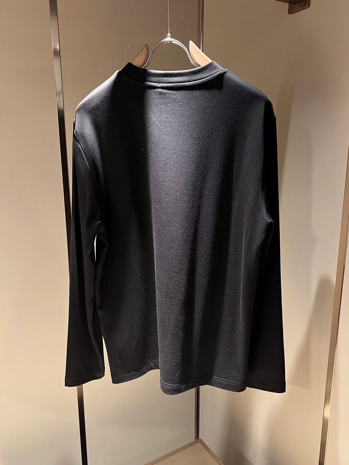 LP Italian Versatile Embroidered Crew Neck Bottom Shirt Men's Comfortable Breathable Casual Long Sleeve T-Shirt