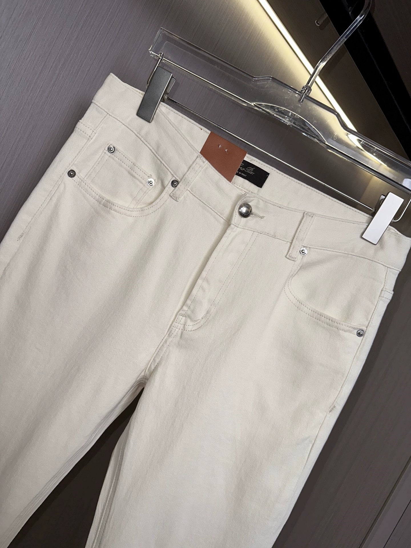 LP Italy 25ss simple solid color straight trousers men's micro-elastic comfortable casual jeans