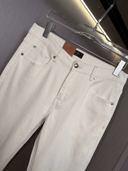 LP Italy 25ss simple solid color straight trousers men's micro-elastic comfortable casual jeans