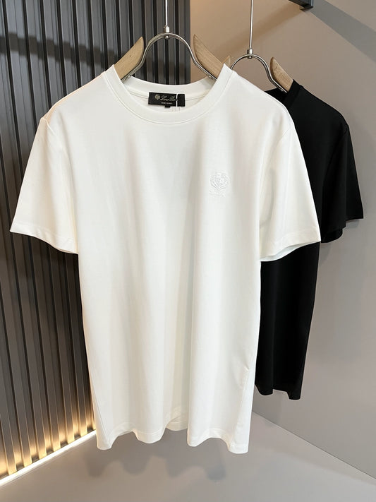 LP Italy 25ss Press Glue Fashion Comfortable Crew Neck Half Sleeve Men's Casual Short Sleeve T-Shirt