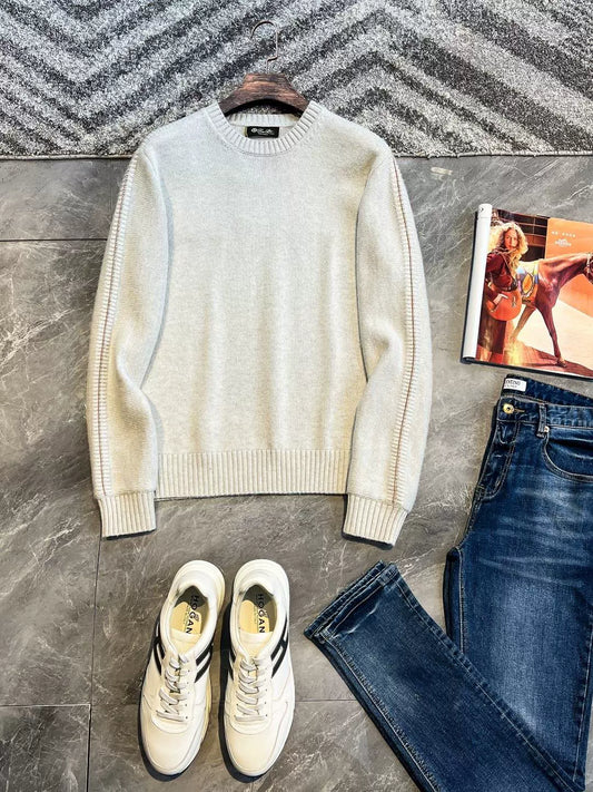 LP Italian crew neck wool sweater men's warm and comfortable casual long-sleeved sweater