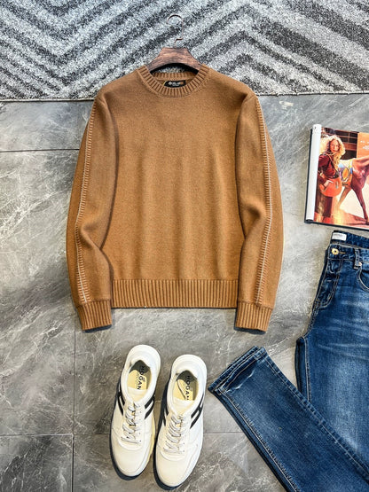 LP Italian crew neck wool sweater men's warm and comfortable casual long-sleeved sweater