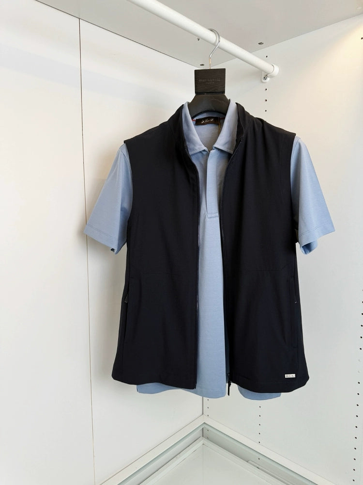 LP Italy 25ss Comfortable and breathable men's casual stand-up collar vest vest jacket