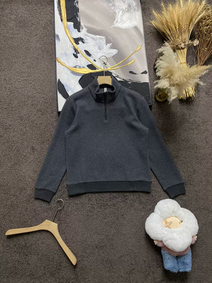 LP Italian autumn and winter comfortable casual fashion thickened half-height zipper stand-up collar sweater