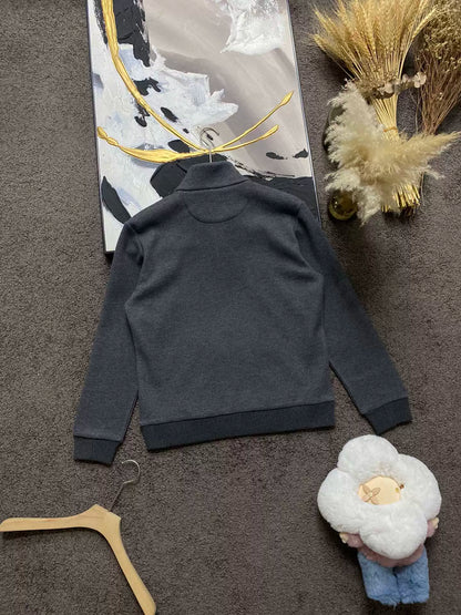 LP Italian autumn and winter comfortable casual fashion thickened half-height zipper stand-up collar sweater