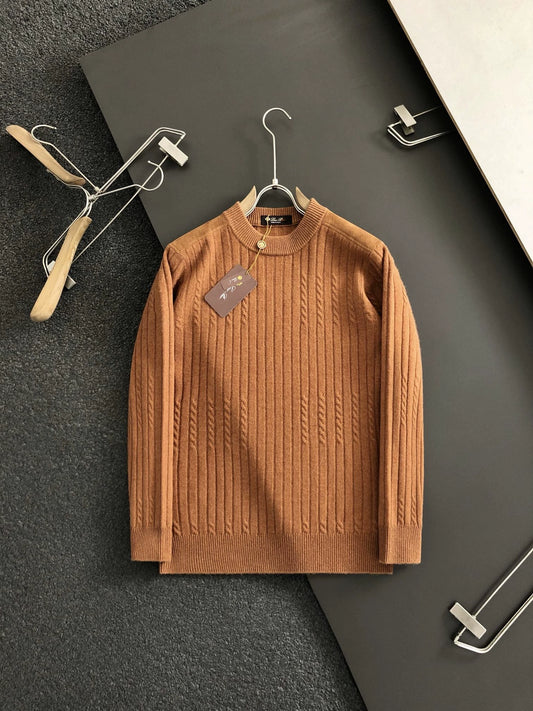 LP Italian Crew Neck Cardigan Men's Casual Versatile Long Sleeve Sweater