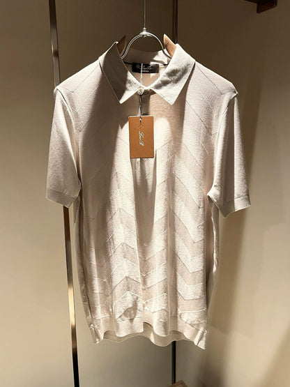 LP Italy 25ss casual Ilite lapel knitted polo shirt short sleeve