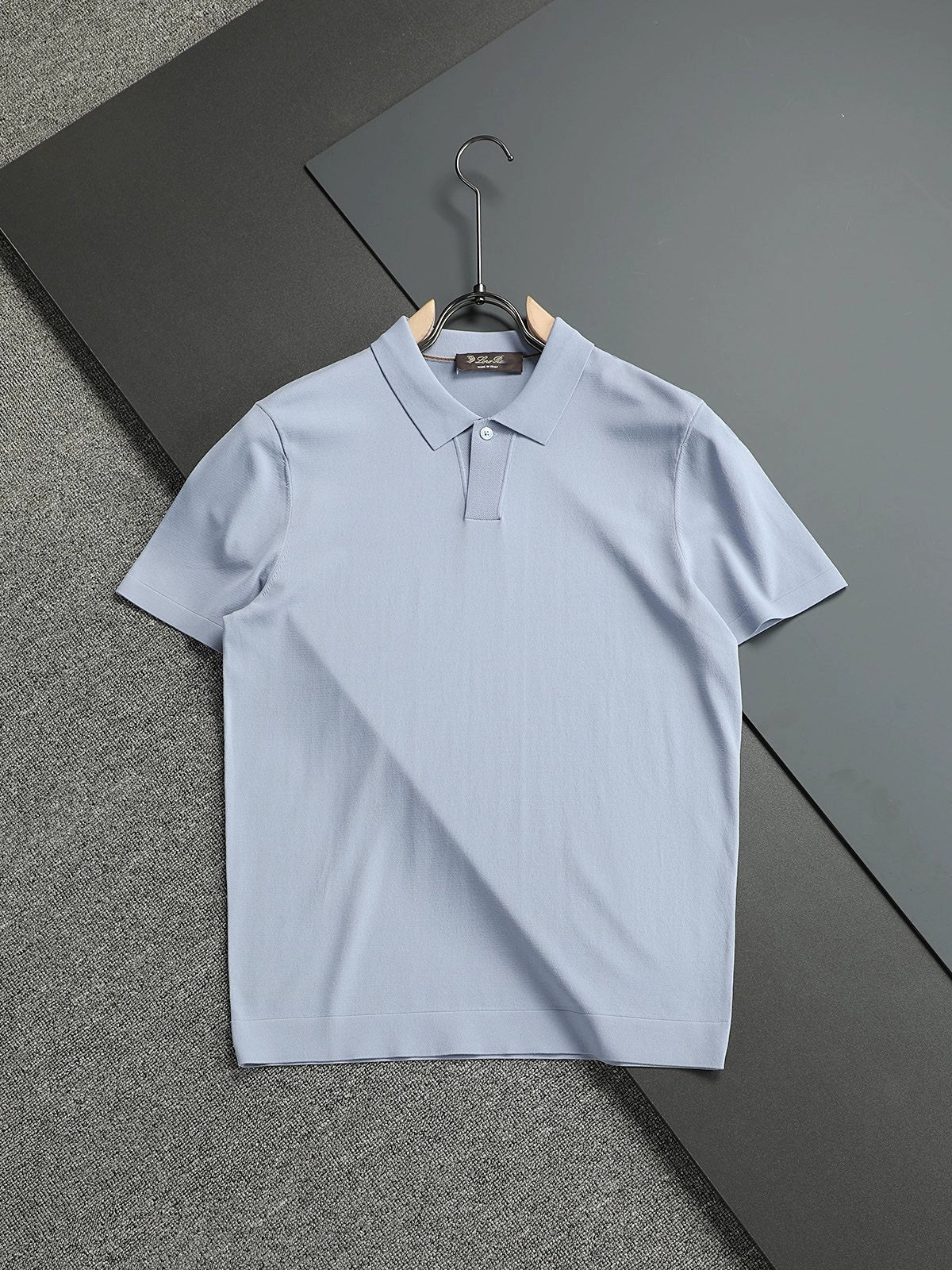 LP Italy 25ss Solid Color Ilite Lapel Casual Knitted Short Sleeve Polo Shirt