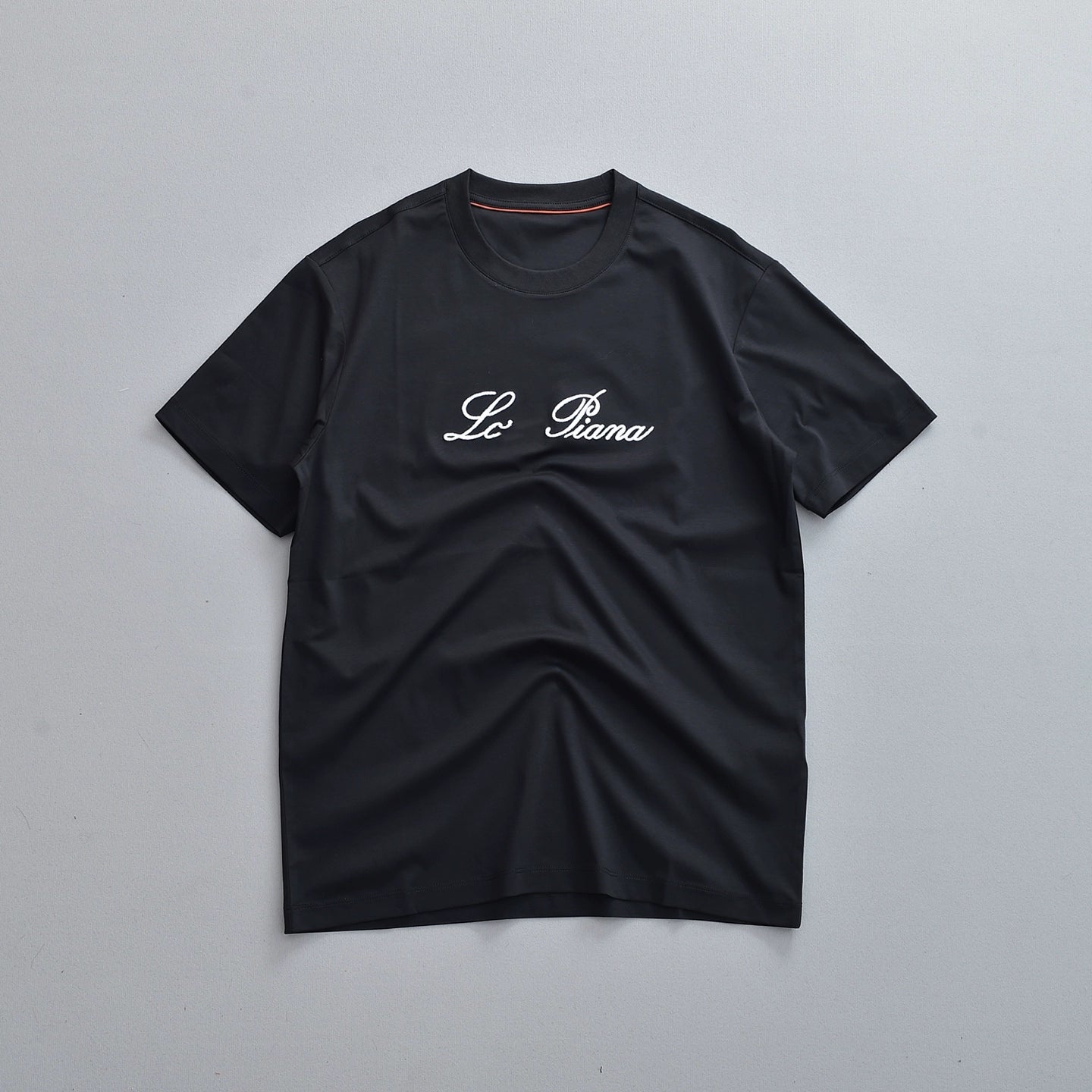 LP Italy 25Ss Letter Mercerized Cotton Crew Neck Half Sleeve Men's Casual Short Sleeve T-Shirt