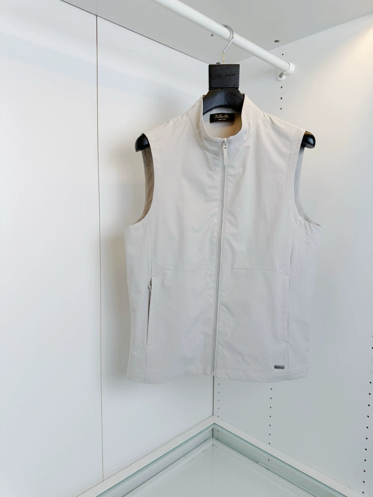 LP Italy 25ss Comfortable and breathable men's casual stand-up collar vest vest jacket