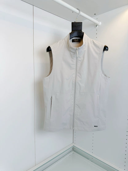 LP Italy 25ss Comfortable and breathable men's casual stand-up collar vest vest jacket