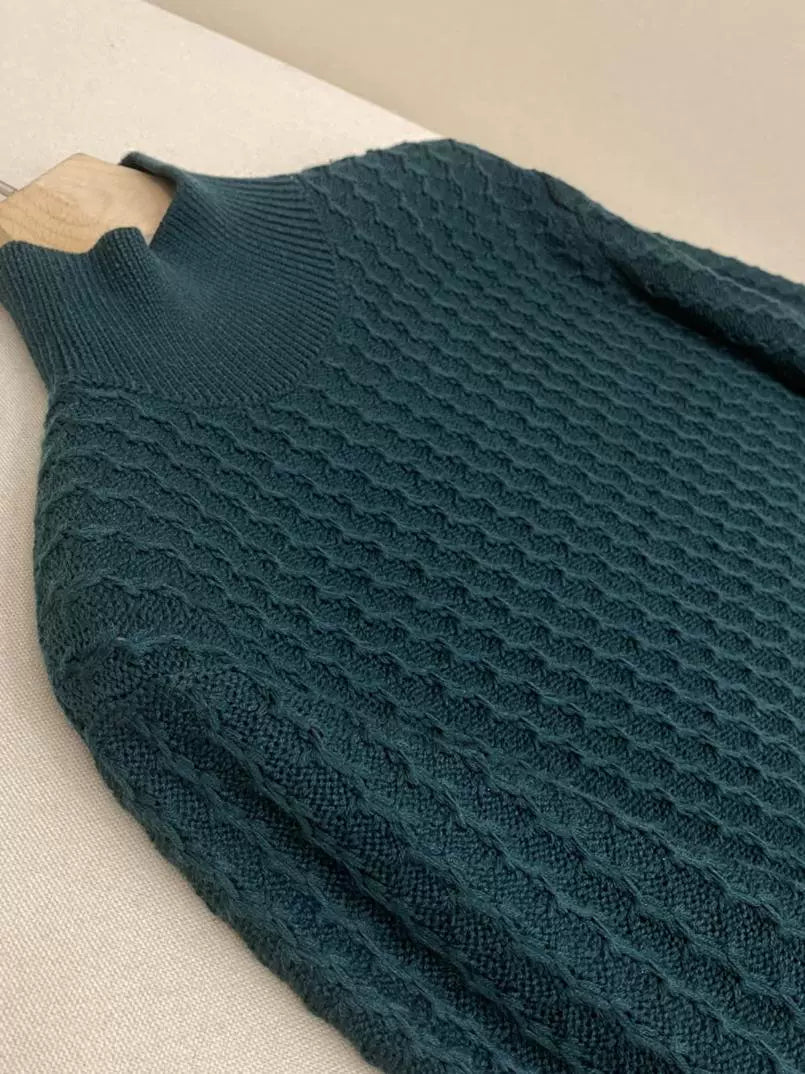 LP autumn and winter solid color warm semi-turtleneck wool sweater casual long-sleeved sweater