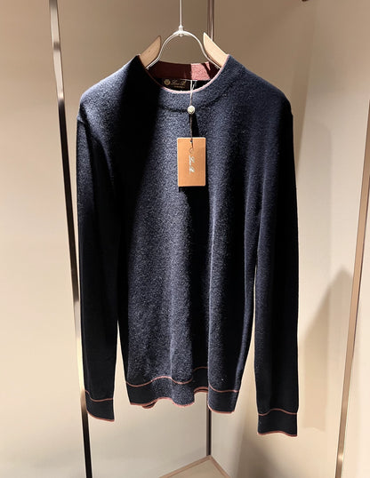 LP Italian thermal crew neck knitted wool sweater men's casual long-sleeved sweater