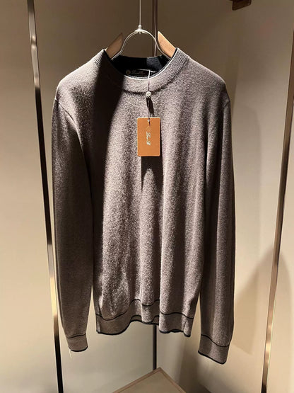 LP Italian thermal crew neck knitted wool sweater men's casual long-sleeved sweater