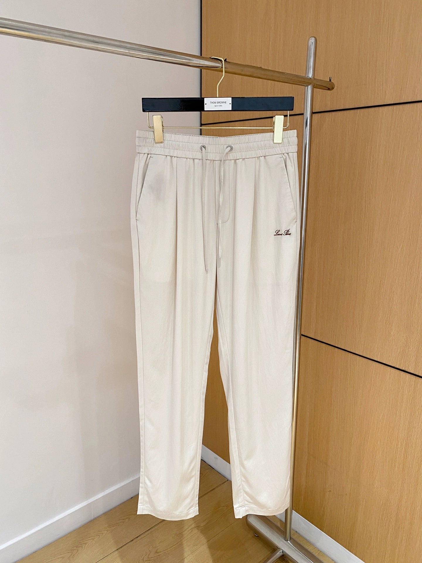 LP Italy 25ss Comfortable Sports Drawstring Tencel Men's Straight Casual Pants