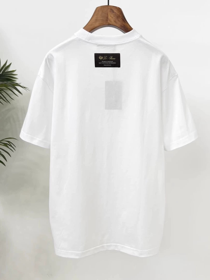 LP Italy 25ss simple and loose pure cotton round neck half-sleeved men's casual short-sleeved T-shirt