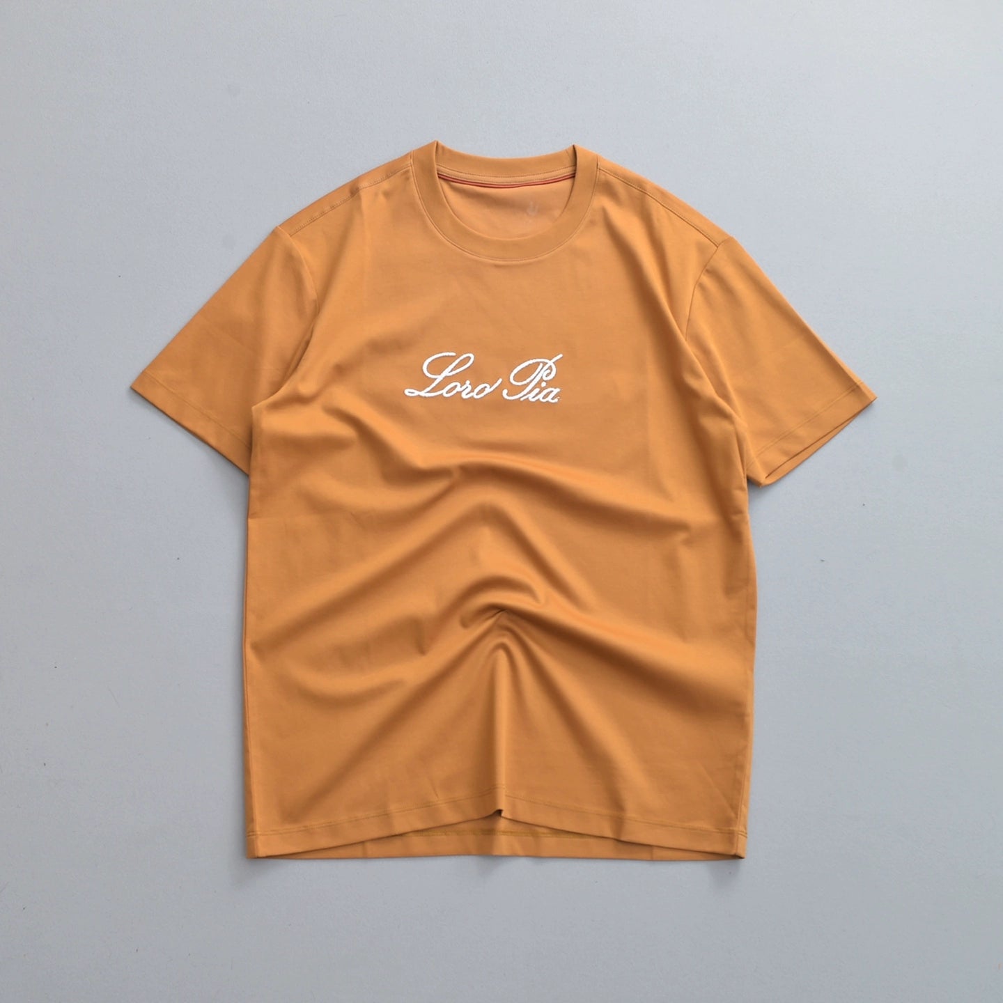 LP Italy 25Ss Letter Mercerized Cotton Crew Neck Half Sleeve Men's Casual Short Sleeve T-Shirt