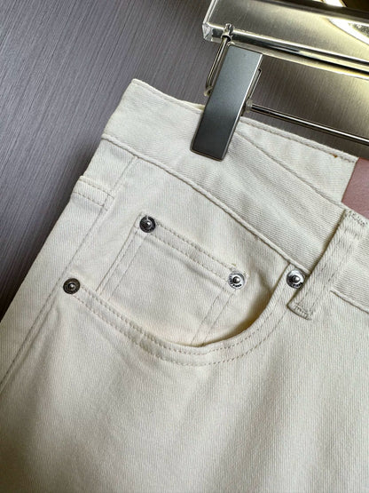 LP Italy 25ss simple solid color straight trousers men's micro-elastic comfortable casual jeans