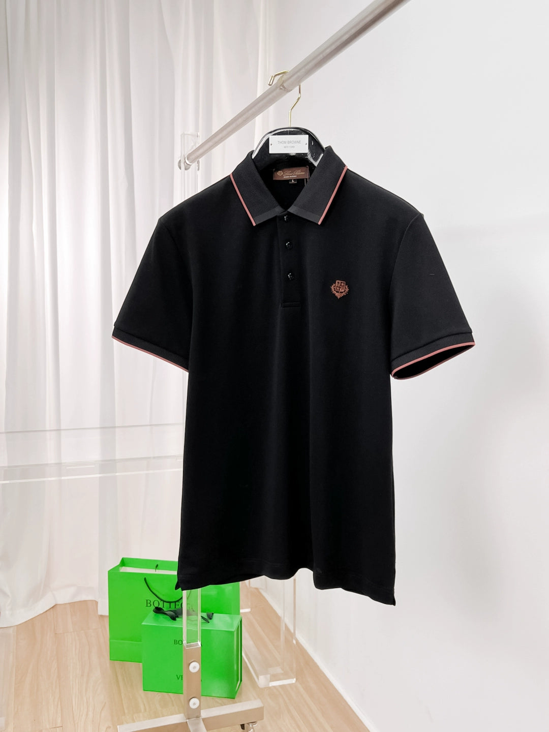 LP Italy 25ss pearl cotton breathable lapel casual short-sleeved polo shirt