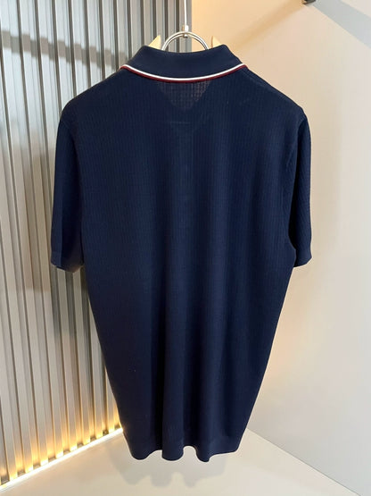 LP Italy 25SS Ilite lapel knitted sweater solid color casual short-sleeved polo shirt