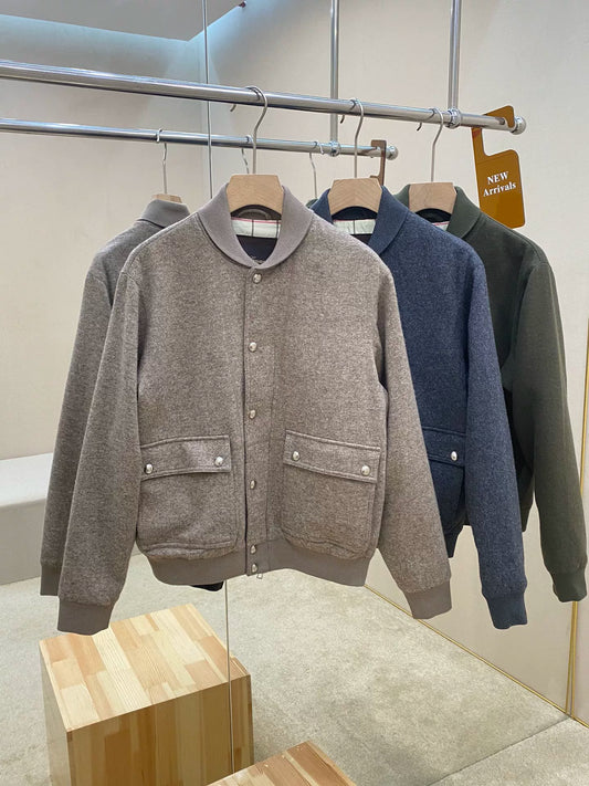 LP Italian autumn and winter green fruit collar airplane jacket men's casual jacket