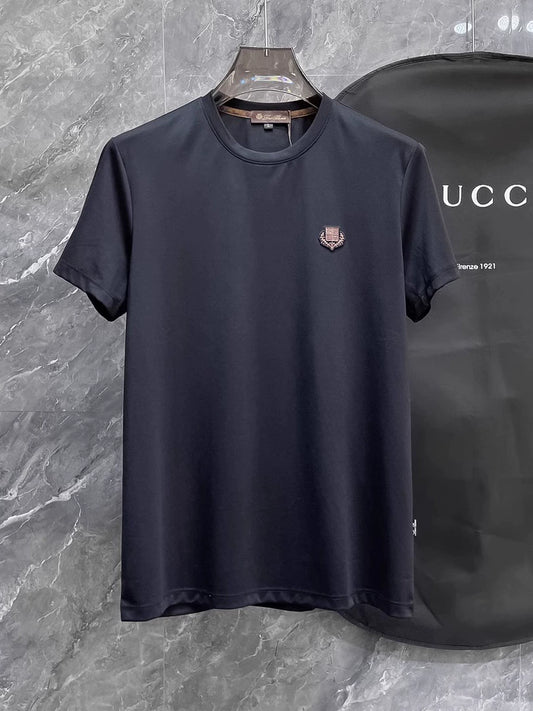 LP Italy 25ss Versatile Comfortable Breathable Crew Neck Bottom Shirt Casual Short Sleeve T-Shirt