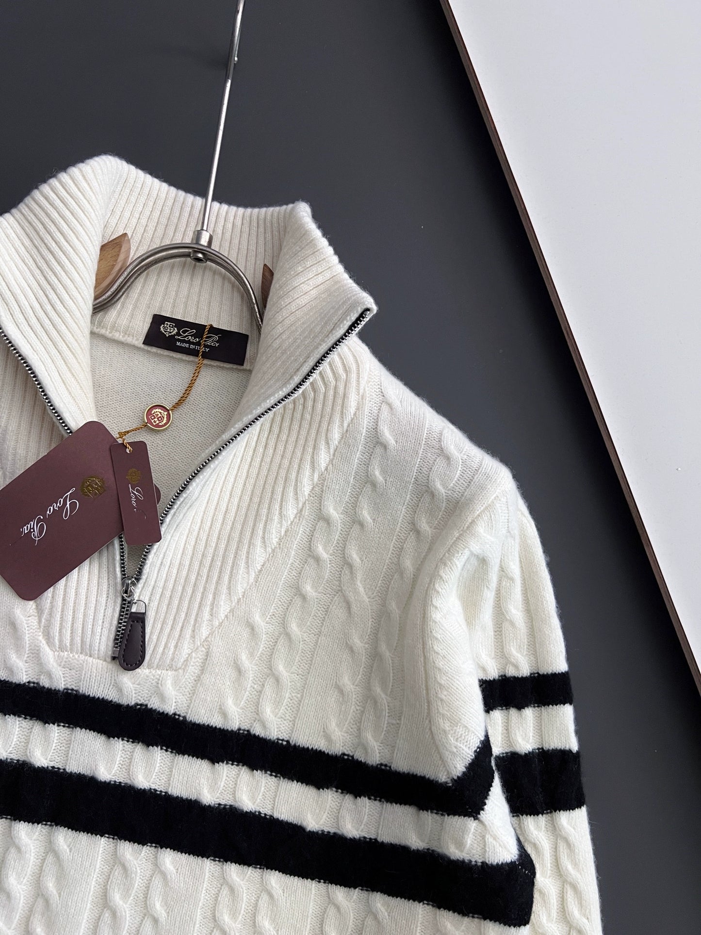 LP semi-high stand-up neck wool sweater men's casual long-sleeved sweater