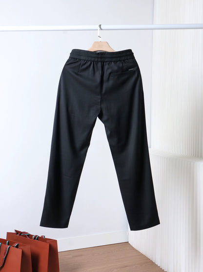 LP Italian 25ss linen drawstring straight men's breathable casual trousers
