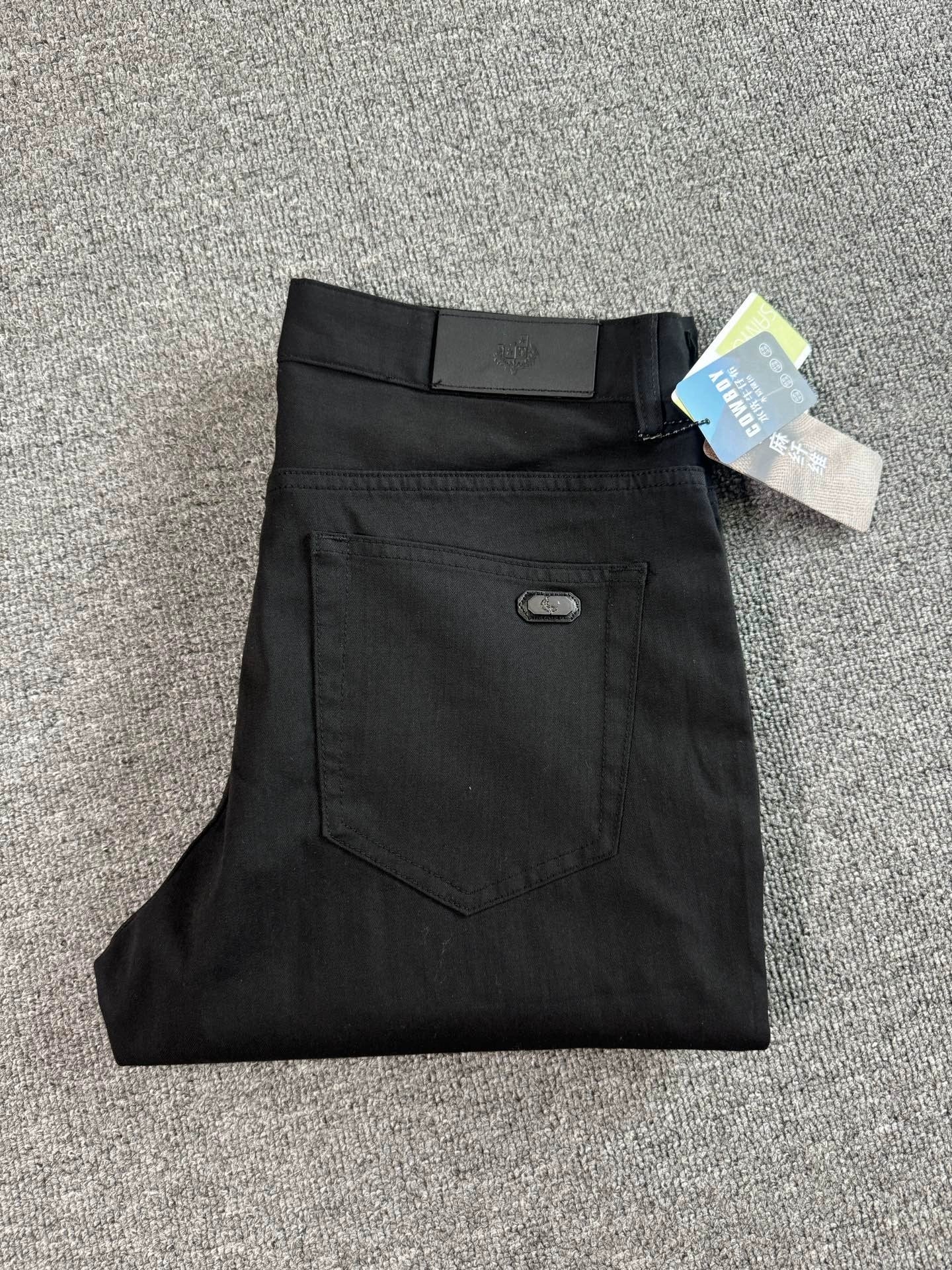 LP Italy 25ss Comfortable Straight Pants Men's Casual Black Washed Jeans