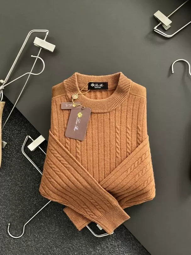 LP Italian Crew Neck Cardigan Men's Casual Versatile Long Sleeve Sweater