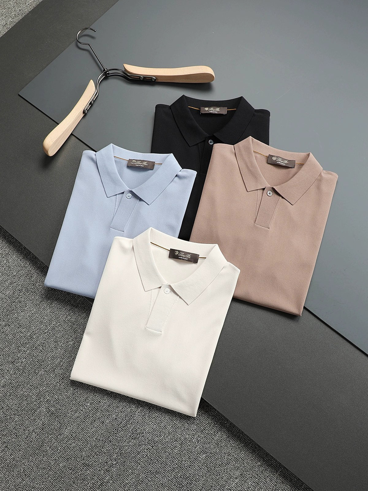 LP Italy 25ss Solid Color Ilite Lapel Casual Knitted Short Sleeve Polo Shirt
