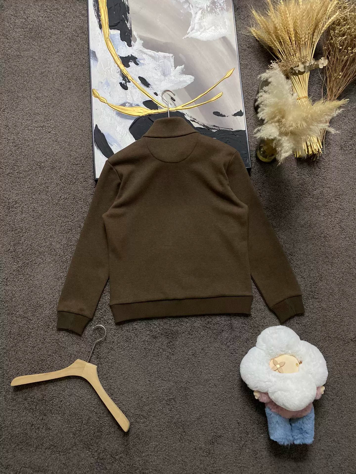 LP Italian autumn and winter comfortable casual fashion thickened half-height zipper stand-up collar sweater