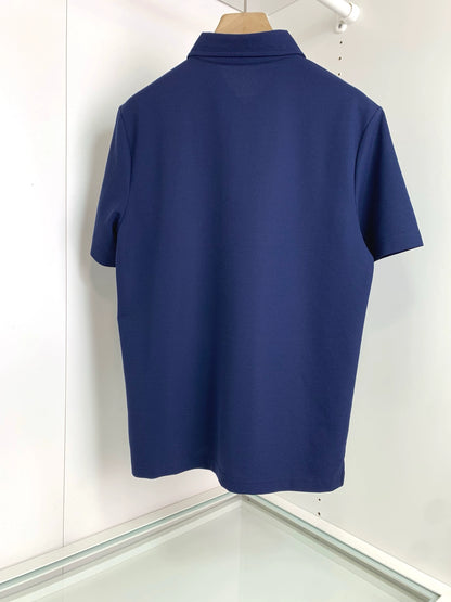 LP Italy 25ss simple business fashion embroidered lapel men's casual short-sleeved polo shirt