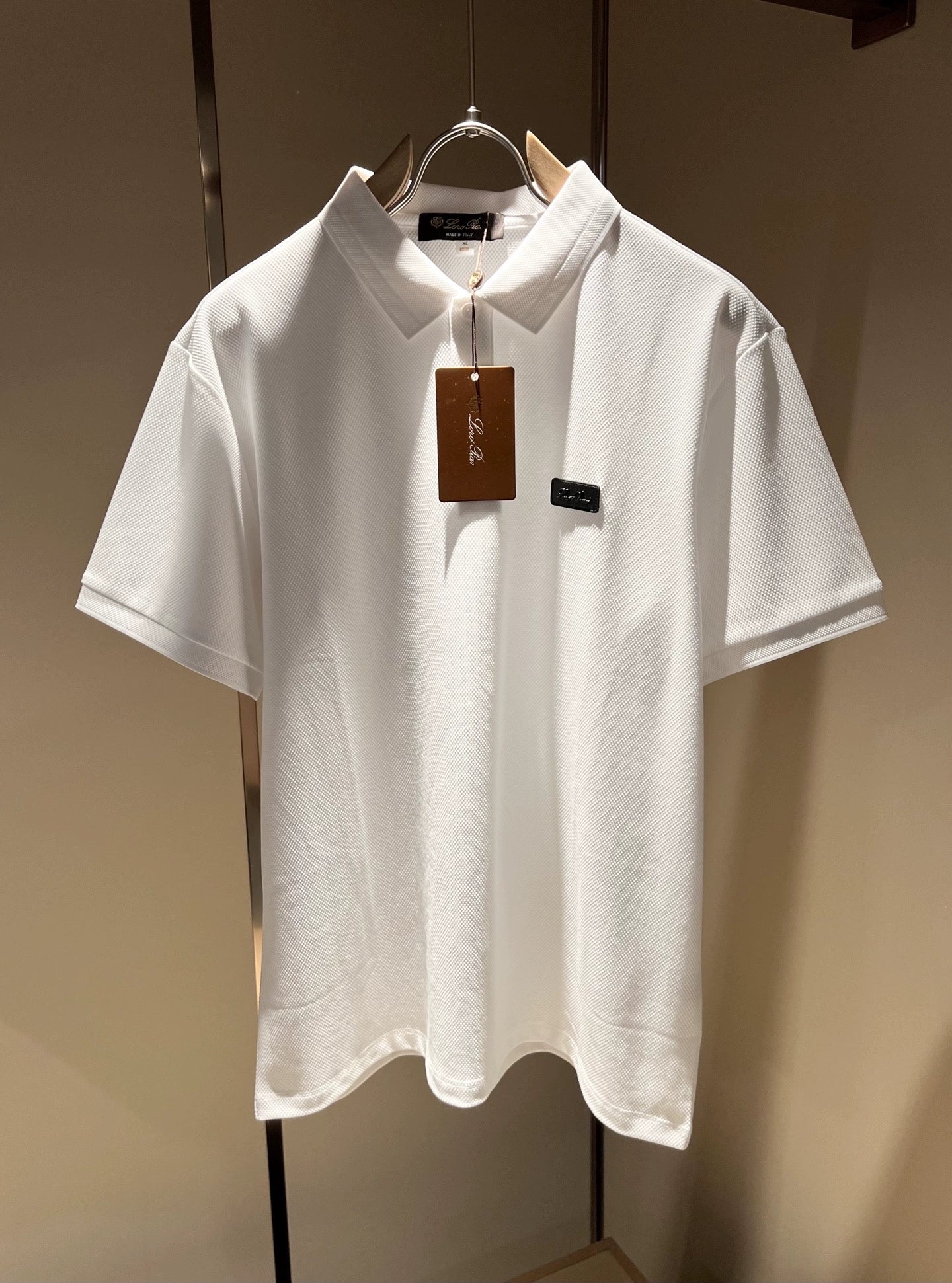 LP Italy 25ss simple pearl cotton men's casual lapel polo shirt short sleeve