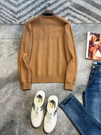 LP Italian crew neck wool sweater men's warm and comfortable casual long-sleeved sweater