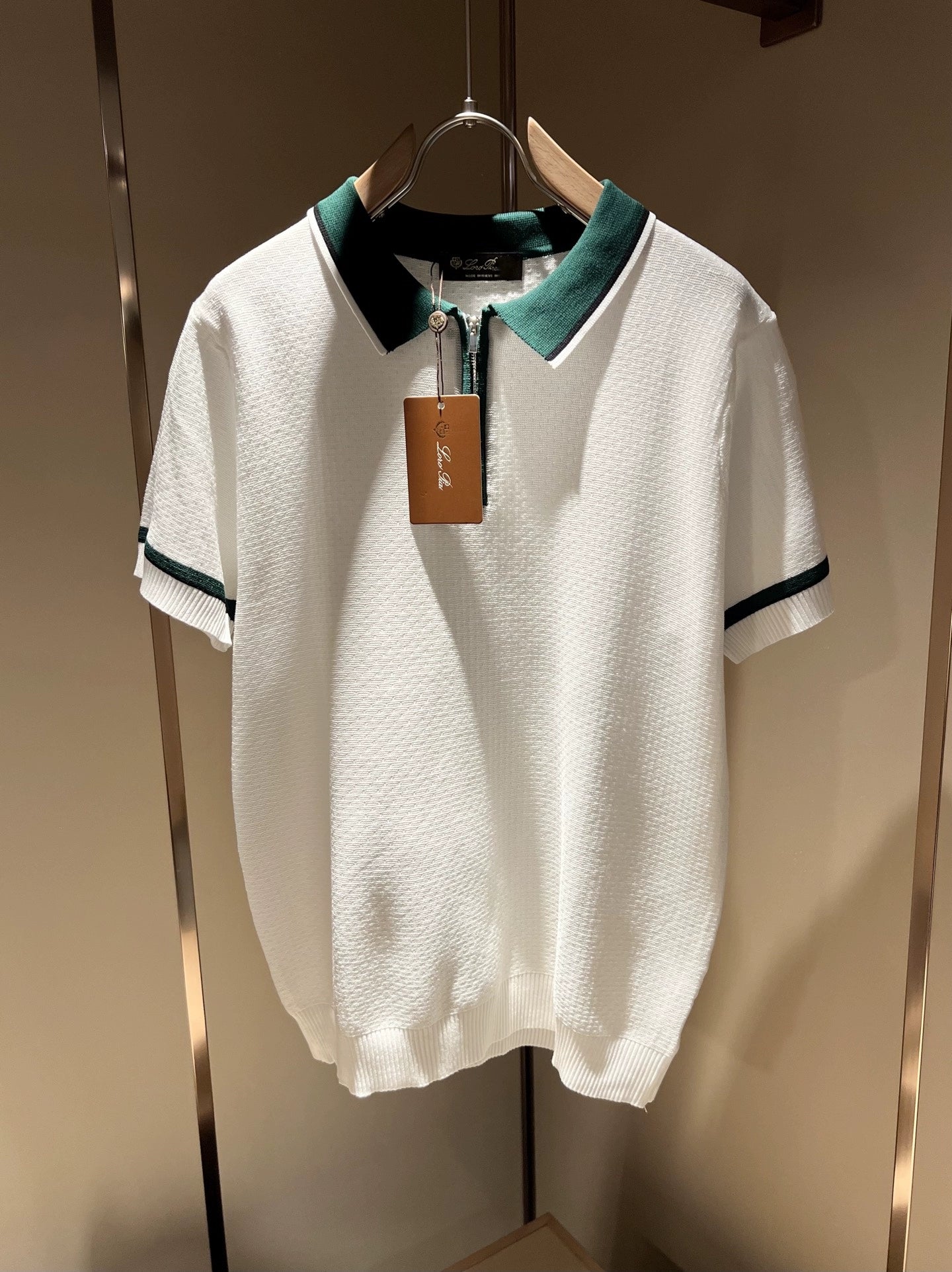 LP Italy 25ss comfortable lapel zipper knitted polo shirt men's casual short sleeves
