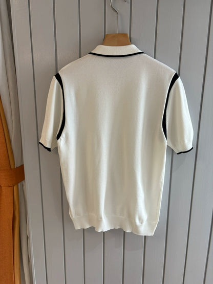 LP Italy 25ss comfortable knitted sweater men's casual lapel short-sleeved polo shirt