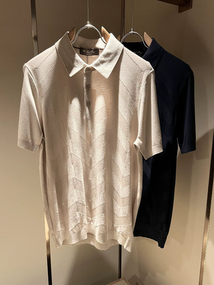 LP Italy 25ss casual Ilite lapel knitted polo shirt short sleeve