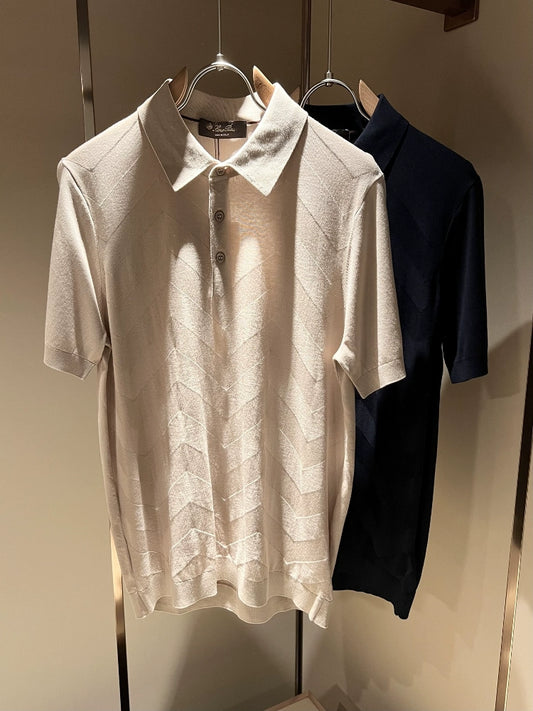 LP Italy 25ss casual Ilite lapel knitted polo shirt short sleeve