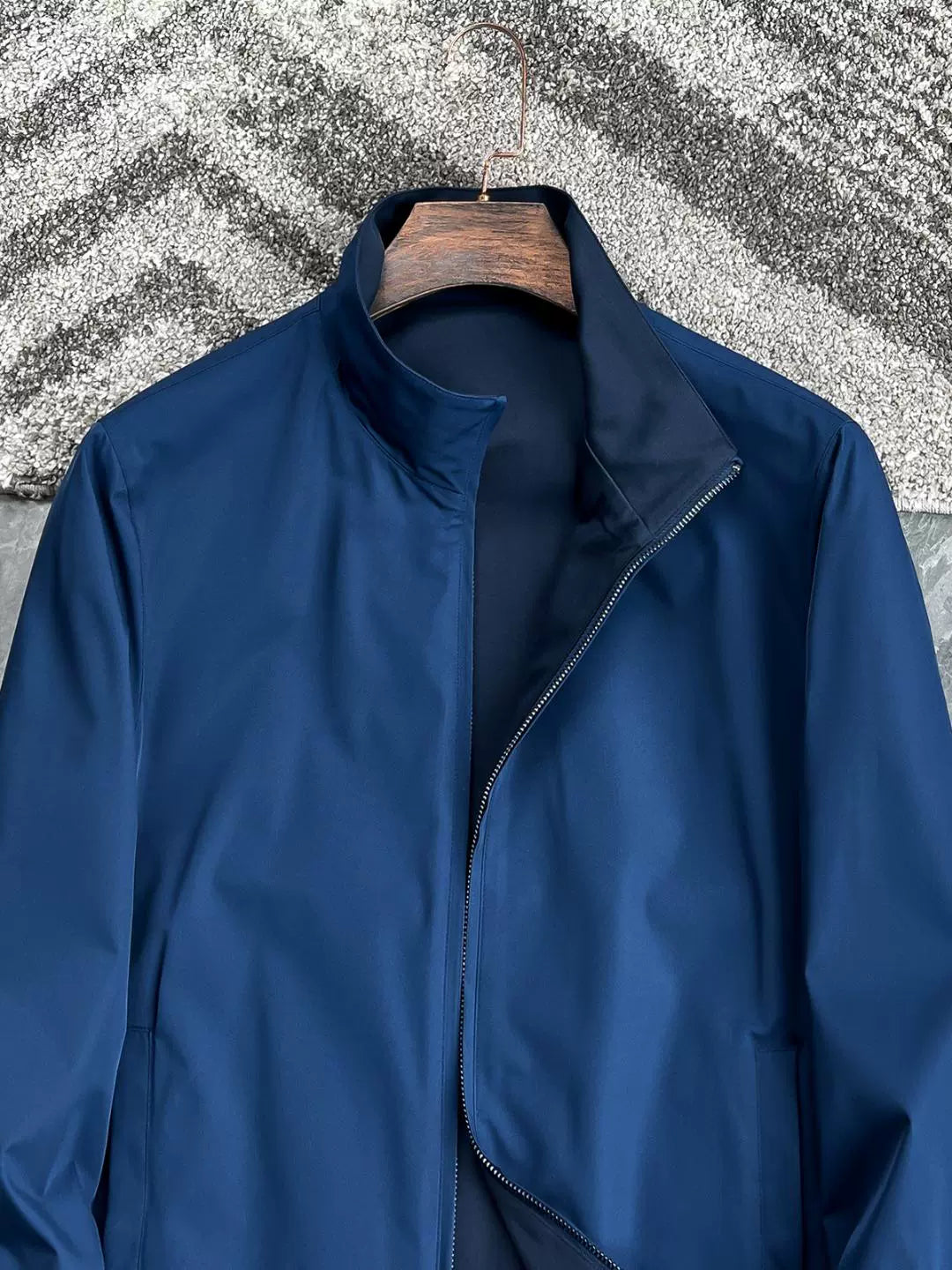 LP Italian Double-Sided Stand-Up Jacket Men's Windproof Casual Jacket