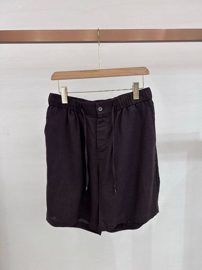 LP Italy 25ss comfortable breathable drawstring straight cotton and linen five-point pants casual shorts