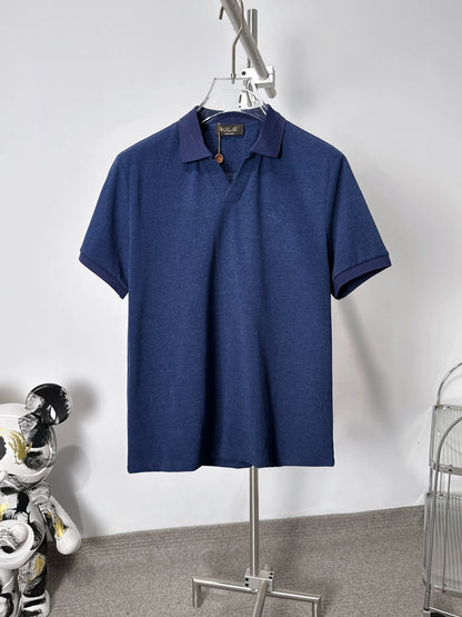 LP Italy 25ss business fashion comfortable men's casual V lapel polo shirt short sleeve