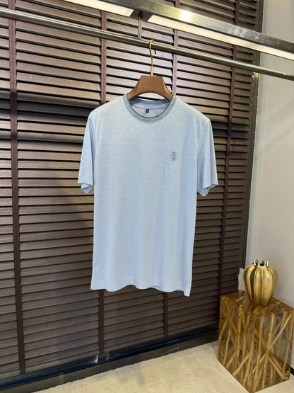 BC Summer Combed Cotton Breathable Contrast Color Crew Neck Casual Old Money Wind Short Sleeve T-Shirt