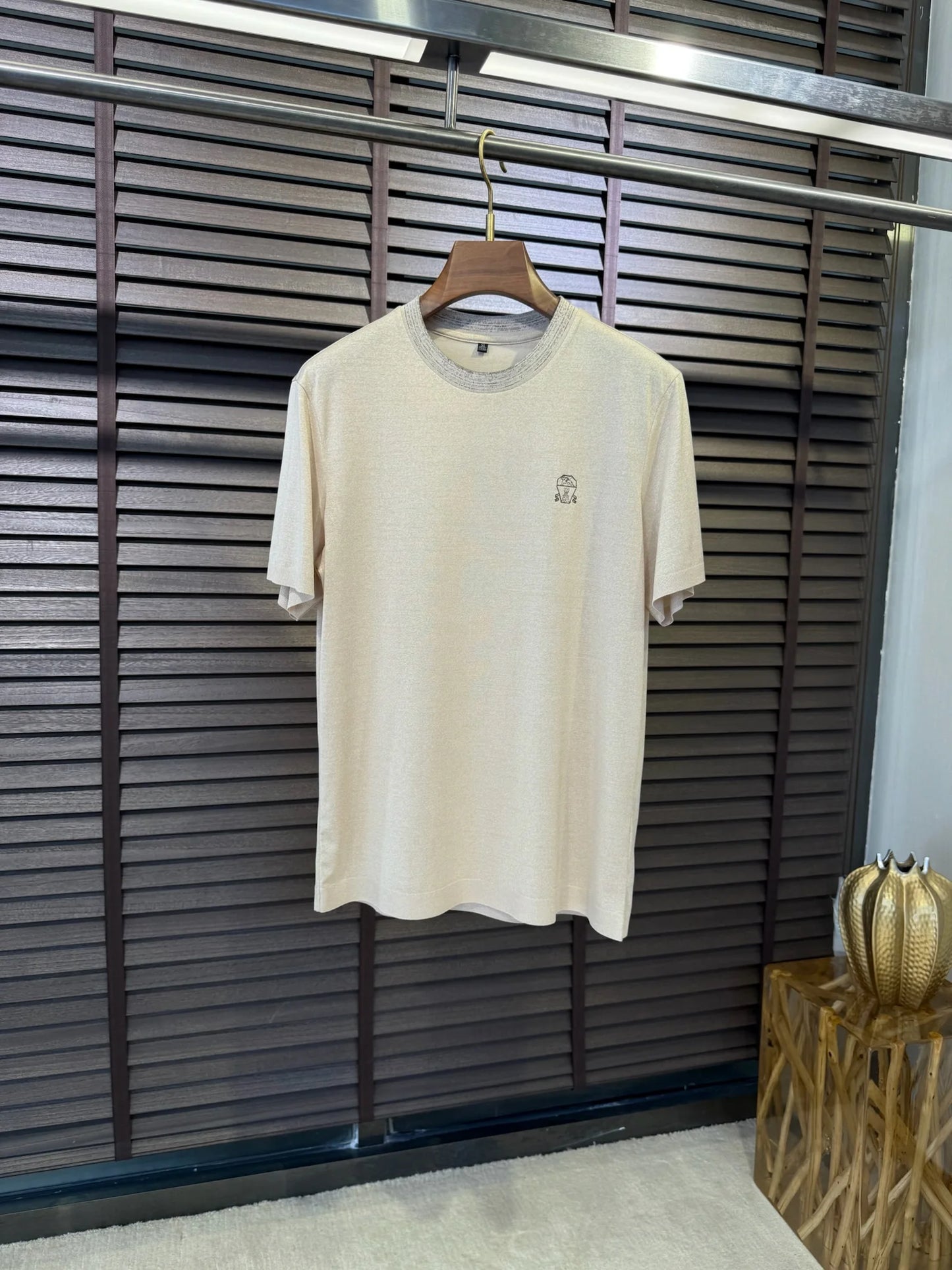 BC Summer Combed Cotton Breathable Contrast Color Crew Neck Casual Old Money Wind Short Sleeve T-Shirt